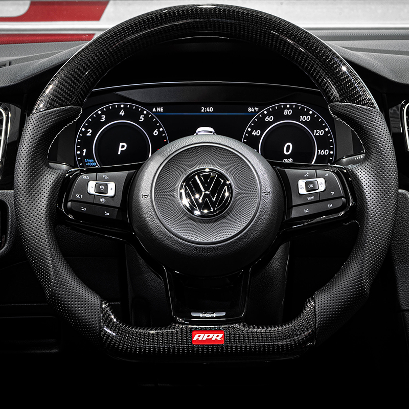 APR碳纤维方向盘-MK7 GOLF R 银色 (不带拨片)     MS100206