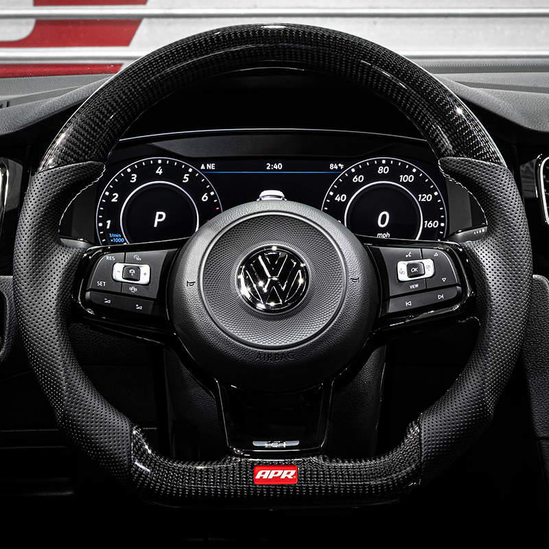 APR碳纤维方向盘-MK7 GOLF R 银色 (带拨片)     MS100202